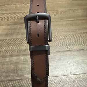 Men's Brown and Black Wrangler Leather Belt Reversible 42”